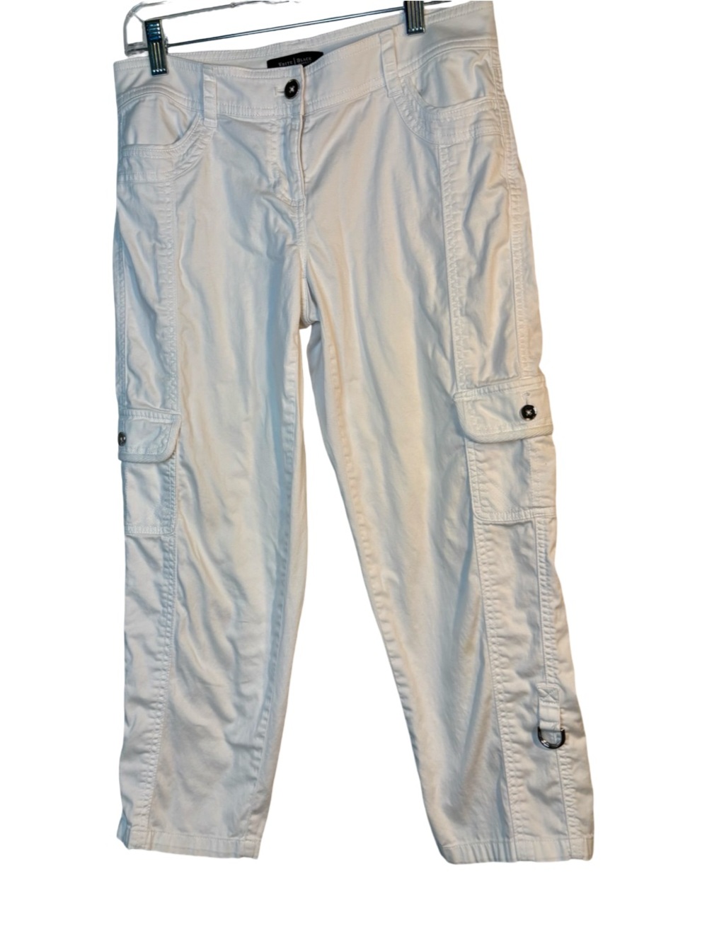White House Black Market White Cargo Capri Pants with Utility Pockets